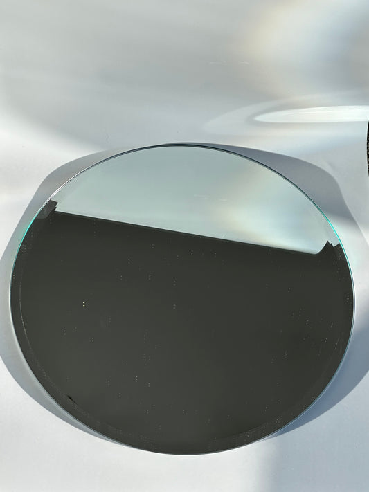 10” Diameter Glass Mirror Round Pillar Plate